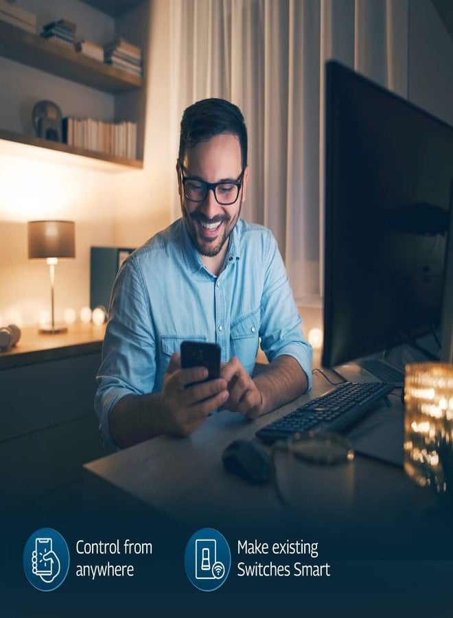 ويبرو وحدة التحكم الذكية من ويبرو، 3 مفاتيح للتحكم، ومفتاح واحد للتحكم في سرعة المروحة، متوافقة مع أليكسا وجوجل هوم (عبوة من قطعة واحدة، لون أبيض) - Image 4